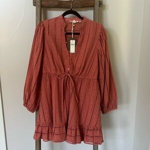 NWT Forever That Girl eyelet dress with ruffle sz S